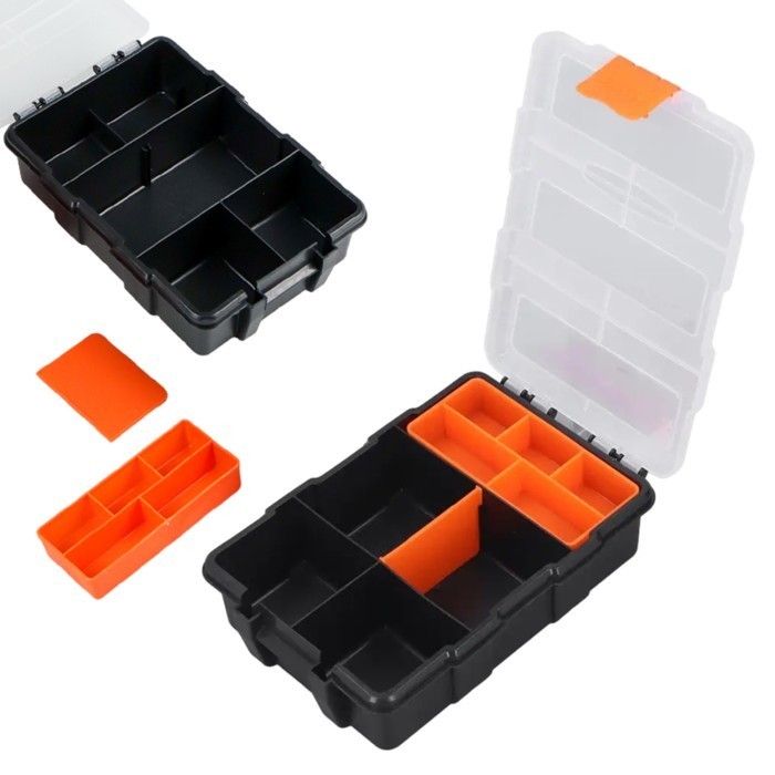 Kotak Plastik Penyimpanan Serbaguna Mur Manik Storage Box Multifungsi 11 Sekat Susun Lepas Pasang