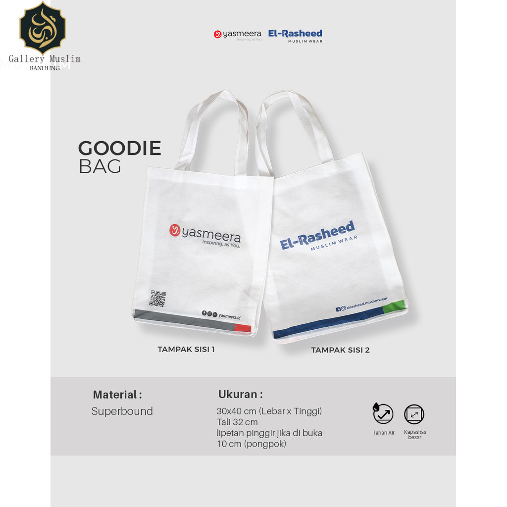 

Gallery Muslim Bandung Goodiebag Premium Tebal by Yasmeera / Goodie Bag / Tas Kain Original Branded Berkualitas