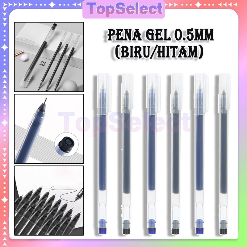 

1 PCS Pulpen Gel 2 Warna 0.5mm-Biru/Hitam/Bulpoin 0.5mm/Gel Pen /Pulpen Pen 0.5mm Warna Warni Ujung Lancip/Bulpoin Kantor