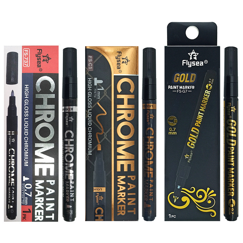 Mirror Pen Reflective Paint Metal Chrome Plate Silver Marker DIY Liquid Signature Model High-gloss E