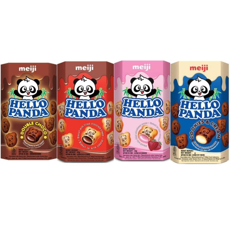 

Hello Panda 40 gr biskuit double choco strawberry cokkies cream
