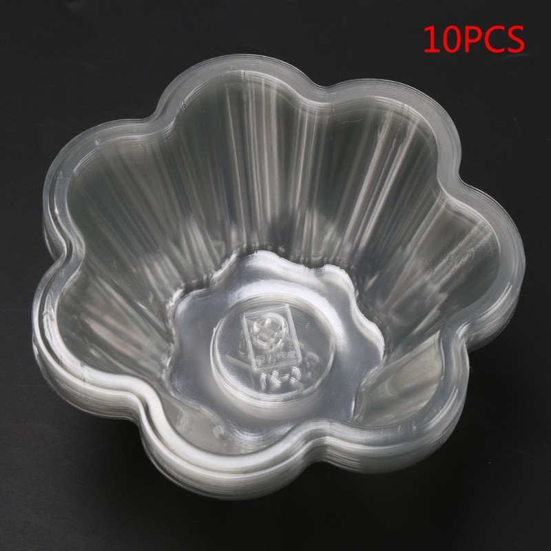 

10Pcs Disposable Plastic Transparent Ice Cream Soup Candy Salad Bowl Kitchen New