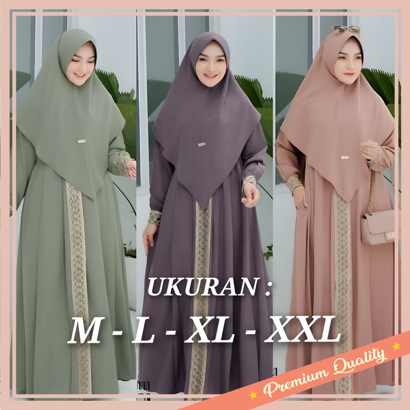 GAMIS MURAH KEREN / Gamis Syari Kanaya Set Khimar Wanita Dewasa Jumbo Busui Terbaru