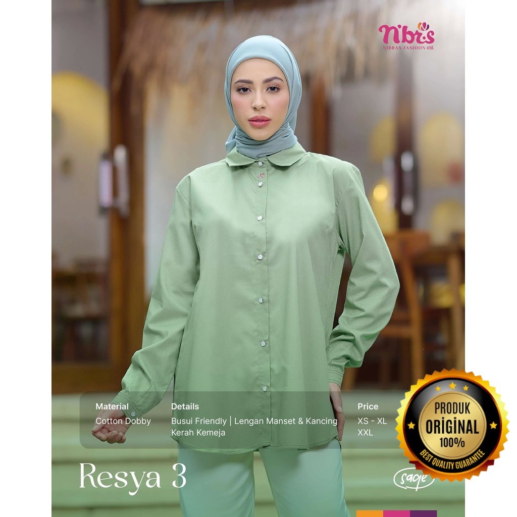 Nibras Collection - Atasan Blouse Bahan Katun Resya 3 Kemeja Adem Wanita By Nibras