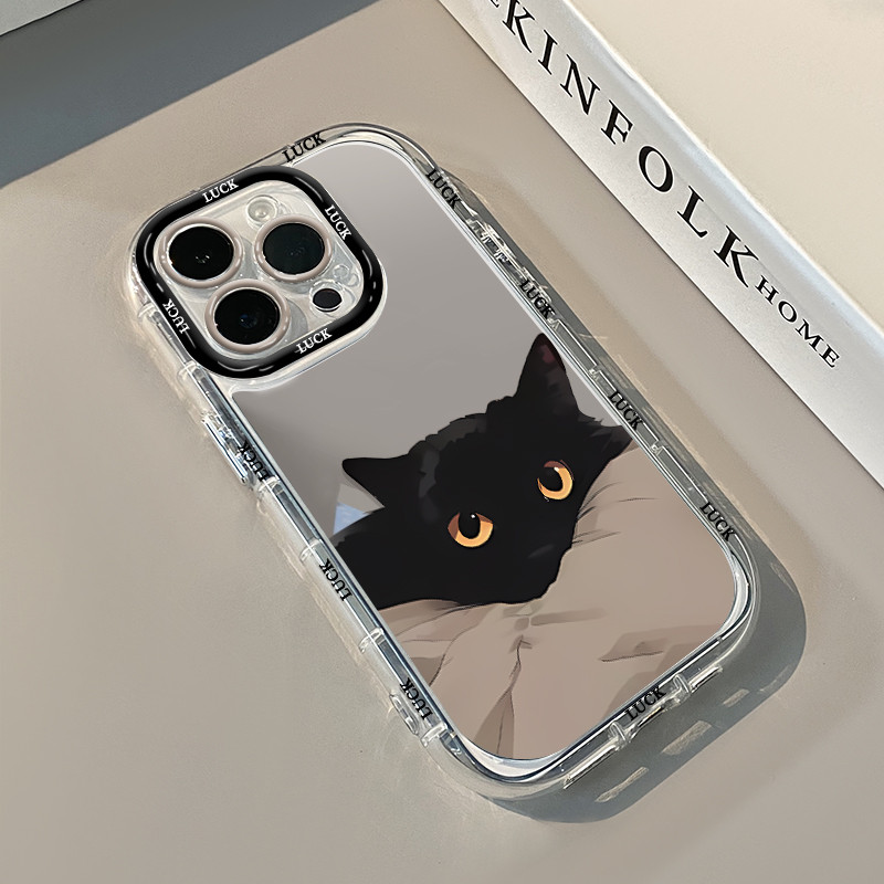 Kucing Hitam Pola Kucing Kartun Lucu Case Hp Iphone 11 Pro Max Xs Xr 12 13 14 15 Plus