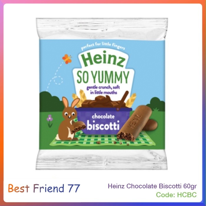 PROMO MERIAH !!!! Heinz Biscotti Biskuit Chocolate Apple Banana 60gr Makanan Snack Bayi MPASI