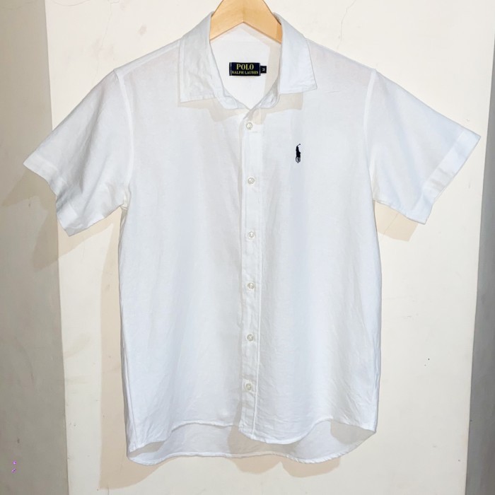 Kemeja Putih Polo Ralph Lauren White Shirt Short Sleeve