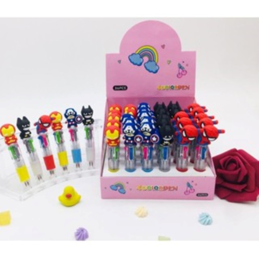 

* DUNIA PESTA * PULPEN 4 WARNA MINI AVENGER MURAH / BOLPEN WARNA KARAKTER / bolpoin viral motif kepala boneka (SATUAN)