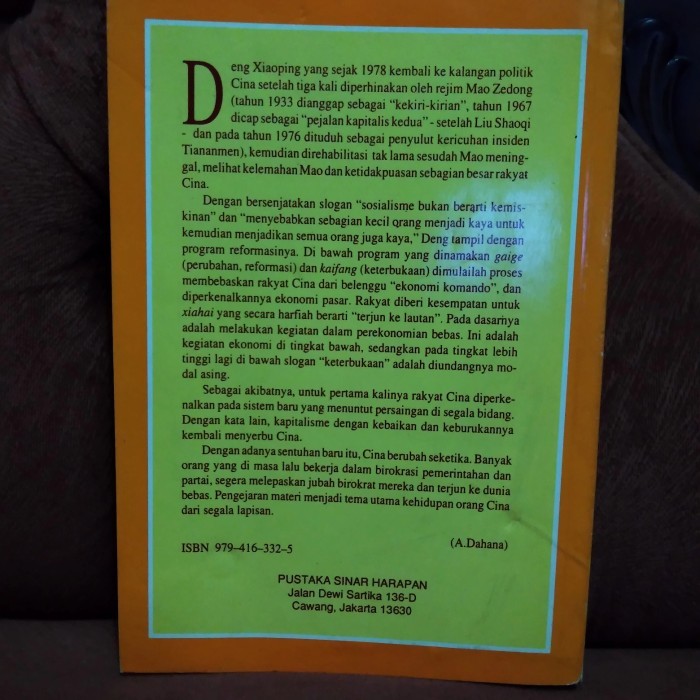 ✨TERLARIS ✨Buku Reformasi Ekonomi RRC Era Deng Xiaoping