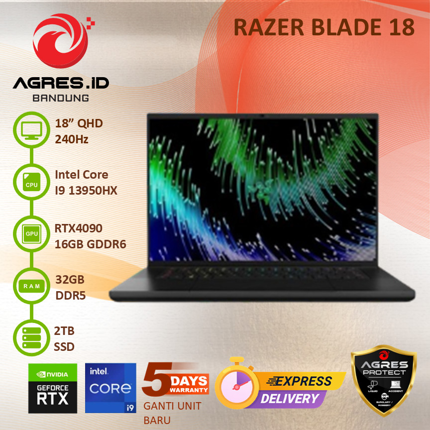 RAZER BLADE 18 0484UEH4 I9 13950HX RTX4070 16GB 1TB 16" QHD+ IPS 240HZ