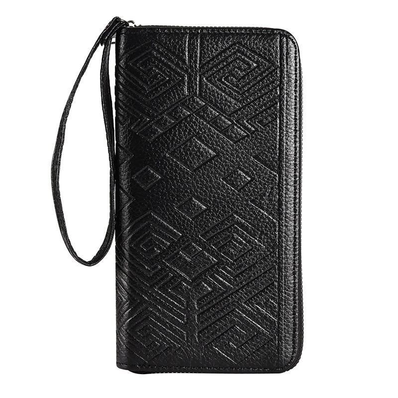 

New Color Men`s Long Wallet For Men Rfid Blocking Clutch Organizer Zipper Leather Business Id Credit Card Holder Purse 2024 New