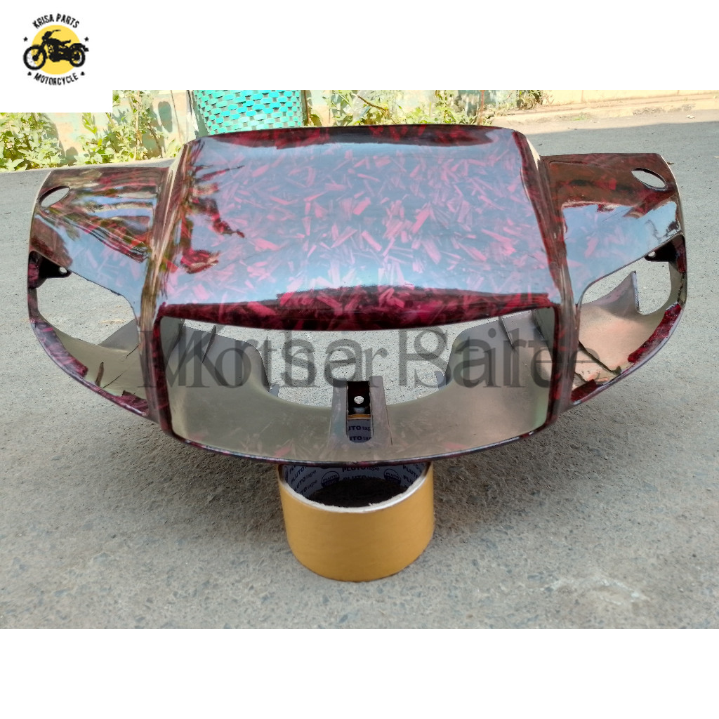 Batok Depan Satria 2 Tak 120 R Lumba Old Carbon WTP Glossy Warna Merah Carbon Forget PNP