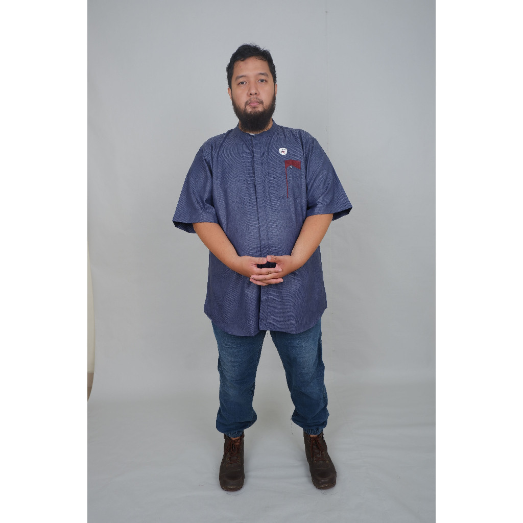 Baju Koko Pria Dewasa Jumbo Lengan Pendek Bahan Katun Shirtinh India KF10