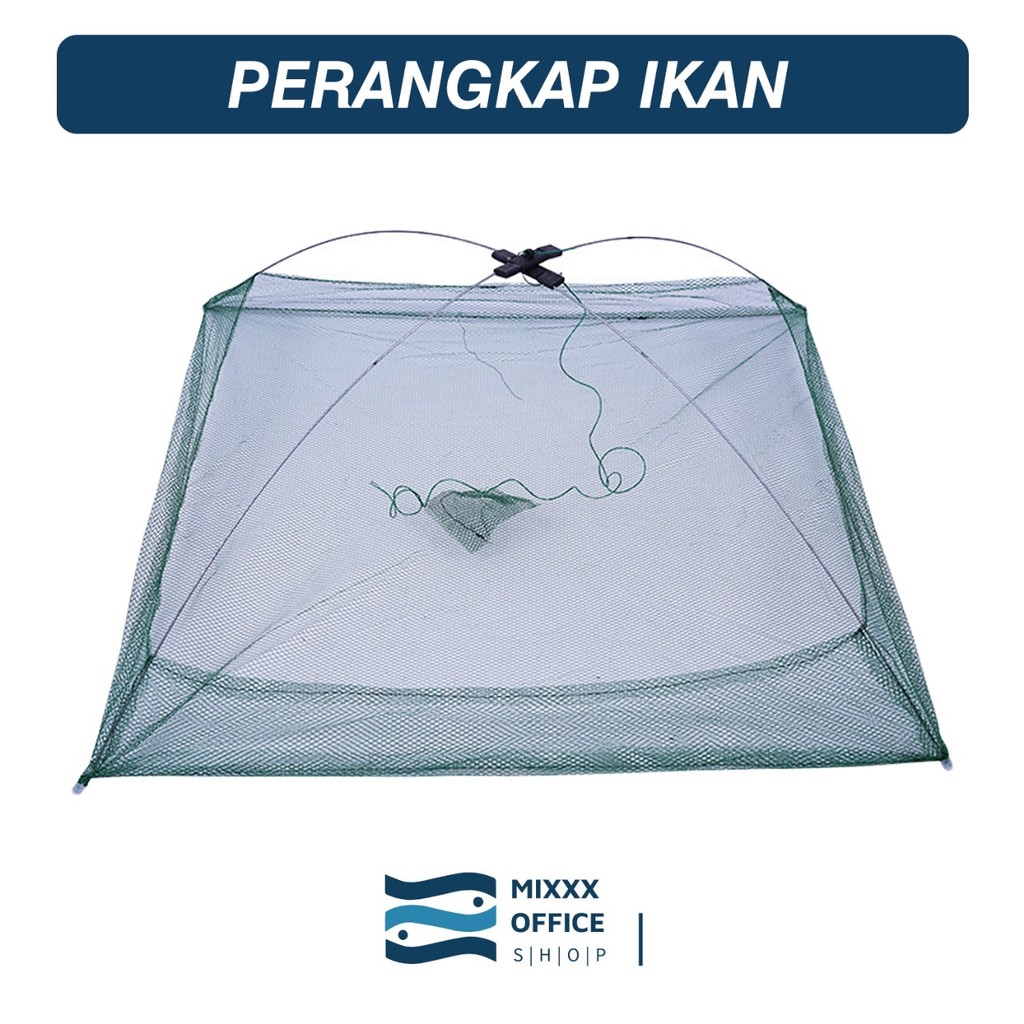 MIXXX Jaring Perangkap Udang Kepiting Ikan Kecil Model Segiempat Tahan Lama Portable Perangkap Kepit