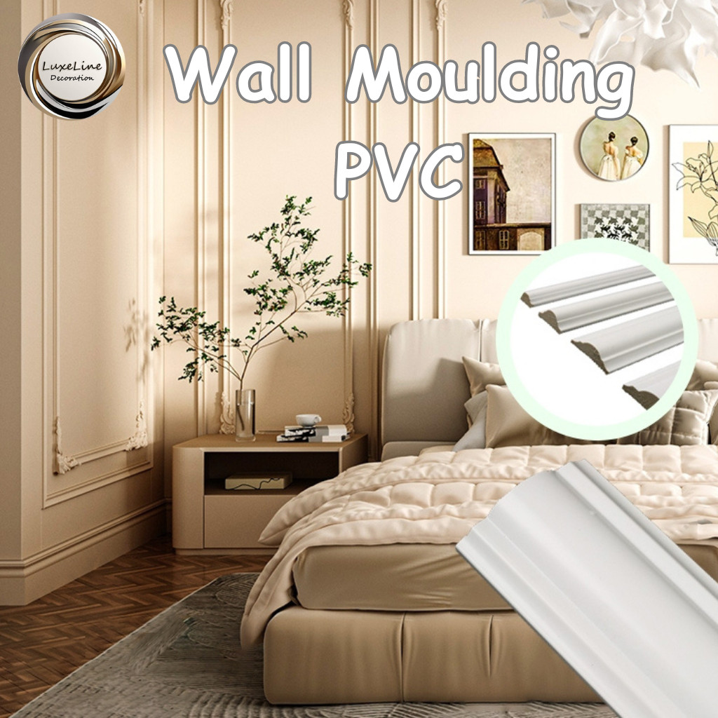 Profil dinding PVC motif ukiran panjang 2,9 meter tahan rayap dan air untuk dekorasi rumah