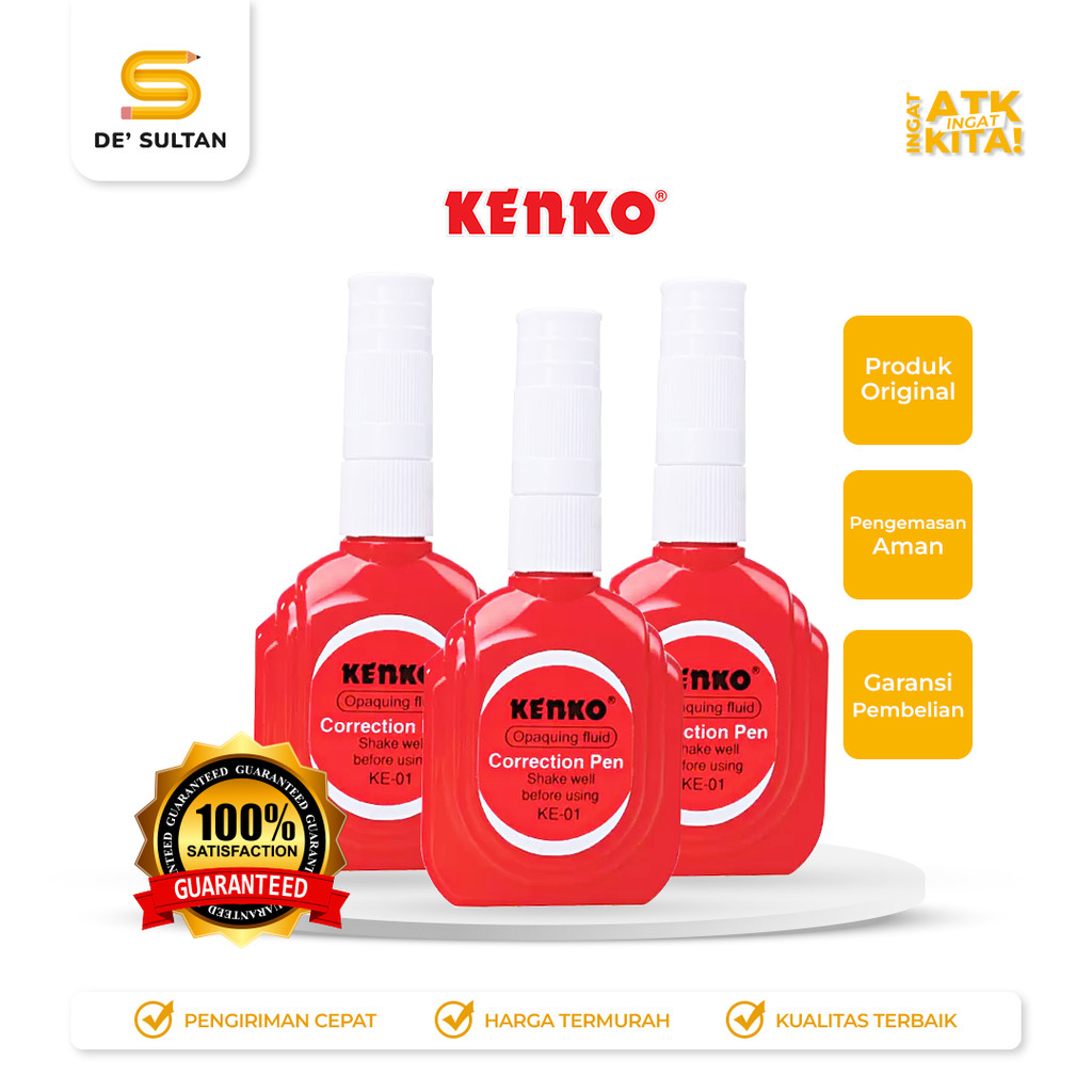 

KENKO TIPE-X MERAH / CORRECTION PEN KE-01 (1PC)