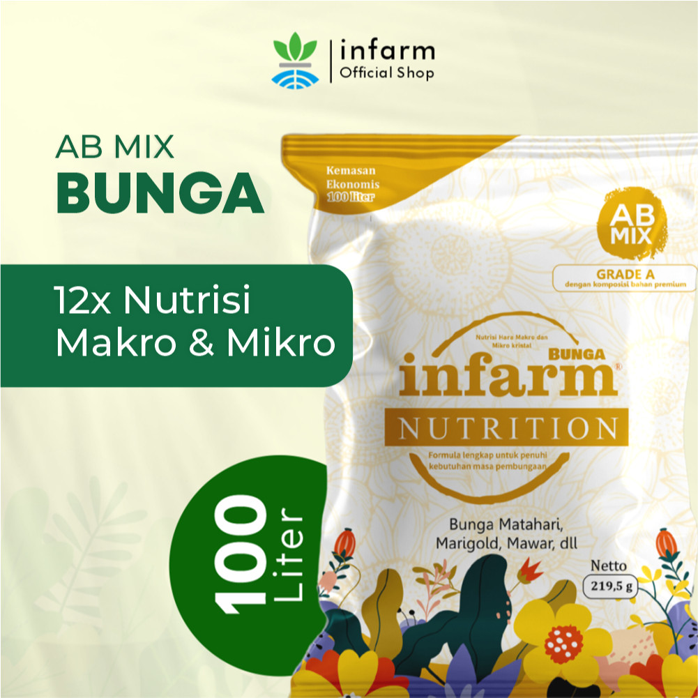 AB Mix Bunga 220gr INFARM - Nutrisi AB Mix Bunga Pupuk Konvensional / Hidroponik Untuk Tanaman Bunga