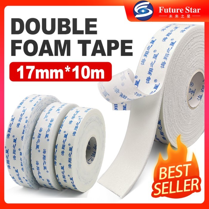 

Double Busa Foam Tape 17mmx10m Heavy Duty Strong Weatherproof Adhesive For Trim Car Gap Filling Mountings Home Office Decoration