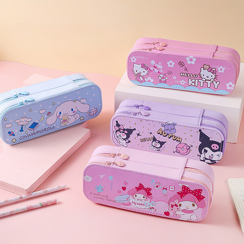 

Cartoon Cute Pencil Case Large Capacity Double Layer Pen Box Creative Kawaii Pencil Bag School Supplies Stationery Gifts