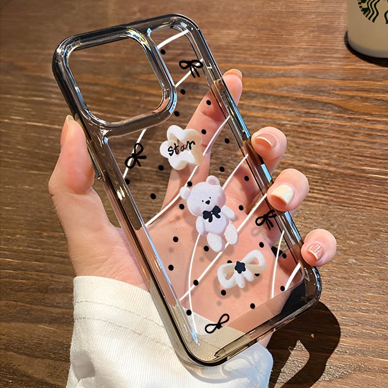 Sederhana Kartun Softcase iPhone 12 12 pro 12 promax 14 14pro 14promax 11 11PRO 11PROMAX 14plus Anti