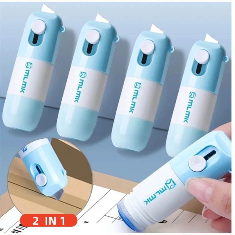 

Thermal Paper Correction Fluid with Knife Parcel Box Opener Home Office Anti Peep Identity Information Privacy Protector Eraser