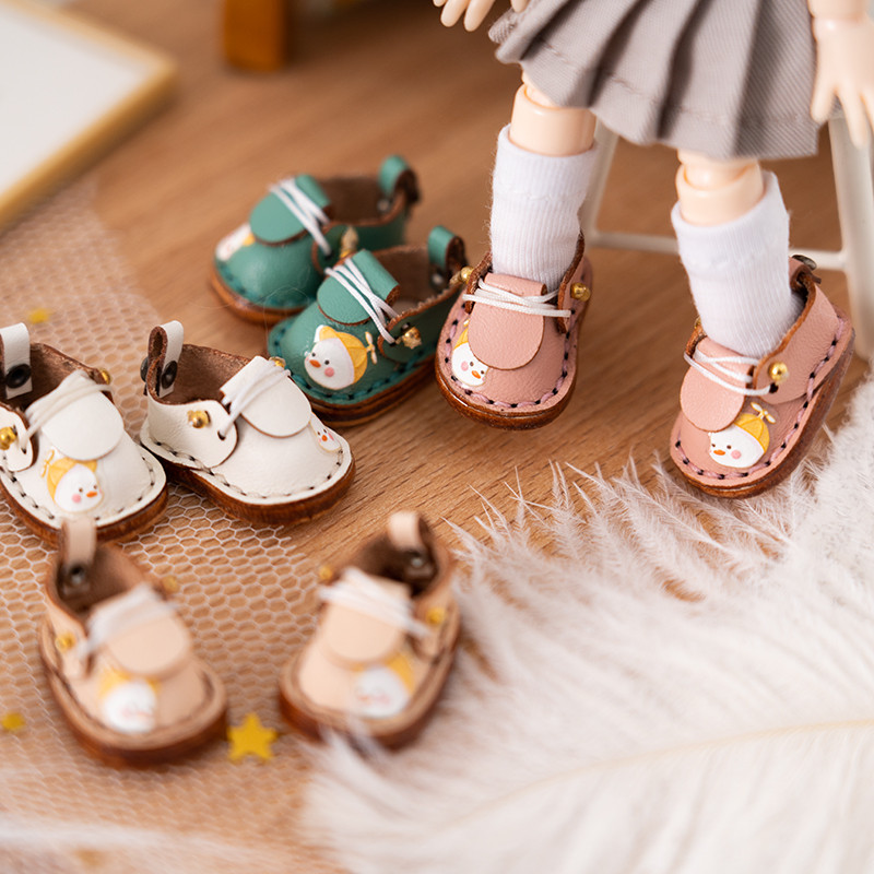 OB11 Doll Accessories 1/12 Points Baby Shoes, Small Snowman Shoes, Handmade Cowhide Shoes,Body9YMY