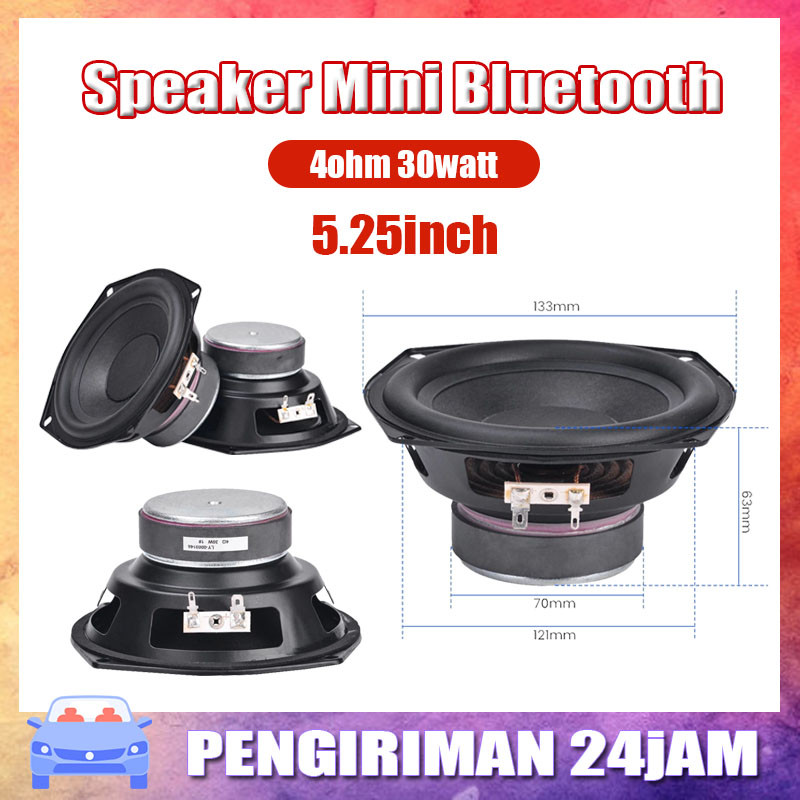 2PCS HIFI Subwoofer Bass Karet Besar 5.25 In Inch Untuk Mobil Car Speaker Aktif 4 Ohm 30W HIFI Subwo