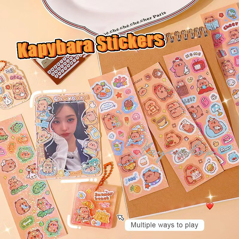 

Capybara Stiker Deco DIY Buku Jurnal Decor Kartu Kpop Idol 10 Lembar