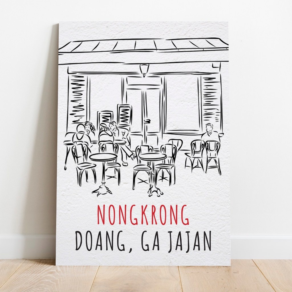 Poster Nongkrong Doang Ga Jajan Warung Kopi Warkop Santai Kayu MDF