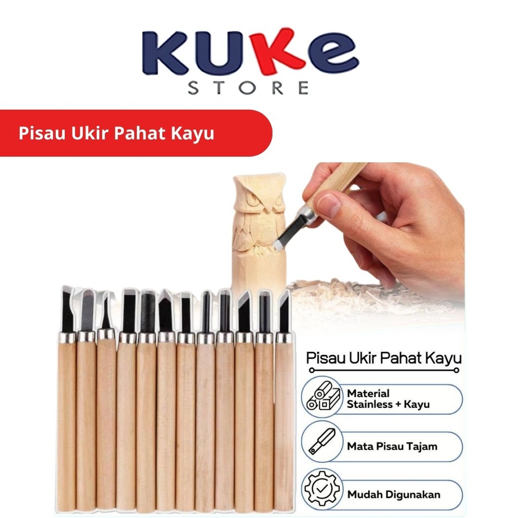 

Set Pisau Ukir Pahat Kayu 6pcs 12pcs / Wood Carving Knife / Alat Seni Kerajinan Tangan Untuk Mengukir Mengikis Memahat Kayu Acrylic Bonsai Buah Pisau Kikis Bentuk Super Tajam Anti Karat Multifungsi
