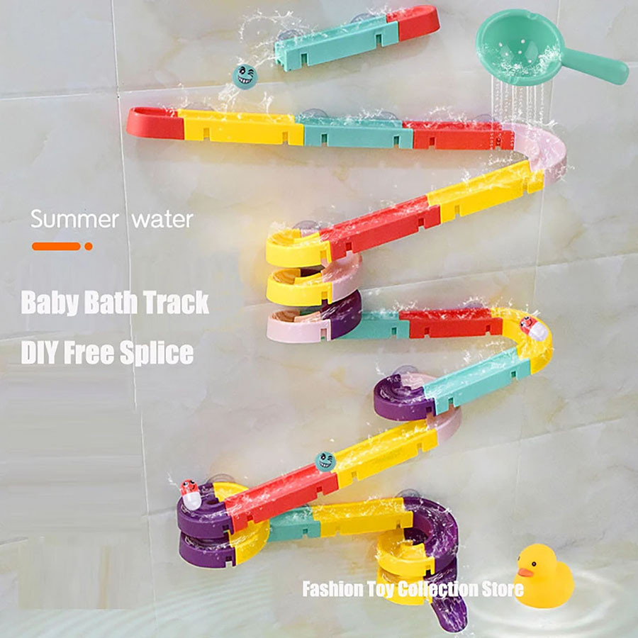 Baby Diy Assembly Track Slide Suction Cup Toy Bathtub Toy Baby Bathroom Bathtub Shower Toy Set Child