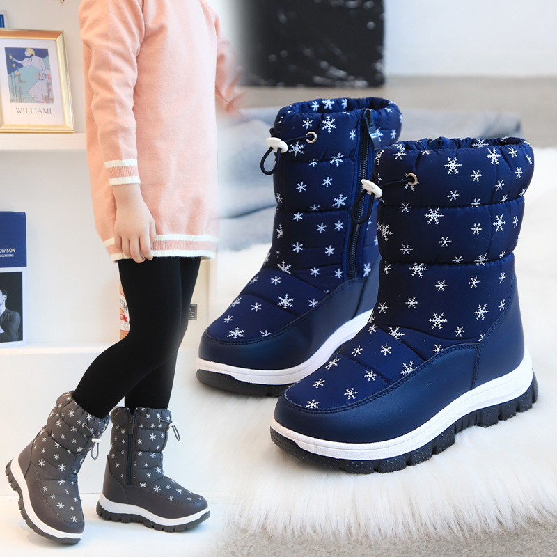 Kids Winter Boots For Girls Children Shoes Waterproof Rubber High Top Snow Boots For Fille Kids' Win