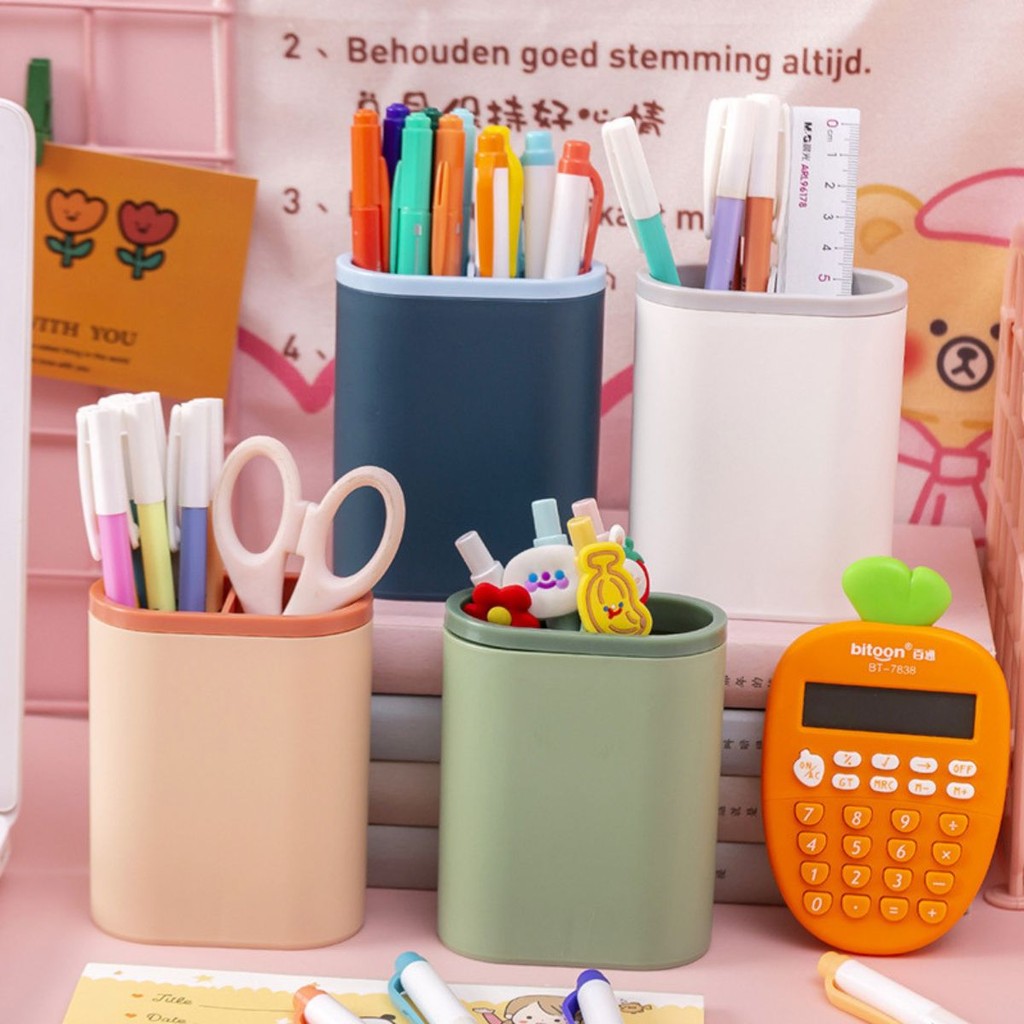 

Kotak Tempat Penyimpanan Alat Tulis Sekolah Kantor Hiasan Meja Serbaguna / ️Tempat Pensil Dan Pulpen Minimalis Desktop Pen Holder Gaya Korea Multifungsi