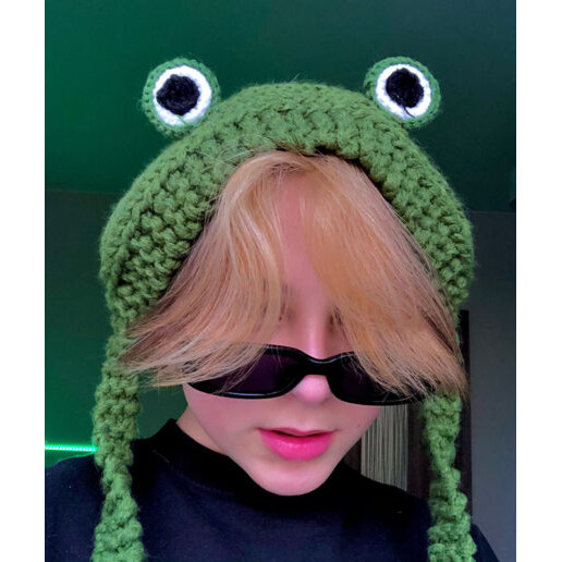 Winter Skullies 2024 Women Hat Frog Crochet Knitted Hat Costume Beanie Hats Women Gift Baby Anime Ha