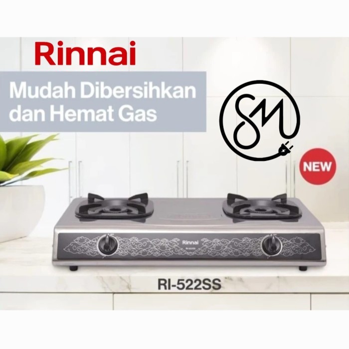 Kompor Gas 2 tungku Rinnai RI-522SS Stainless batik RI522SS RI 522 SS