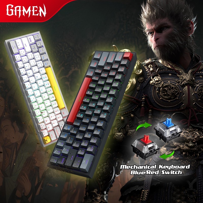 GAMEN Titan 5 Black Myth Wukong Keyboard Gaming Mechanical 60% Layout Hot-Swappable RGB Light Type-C