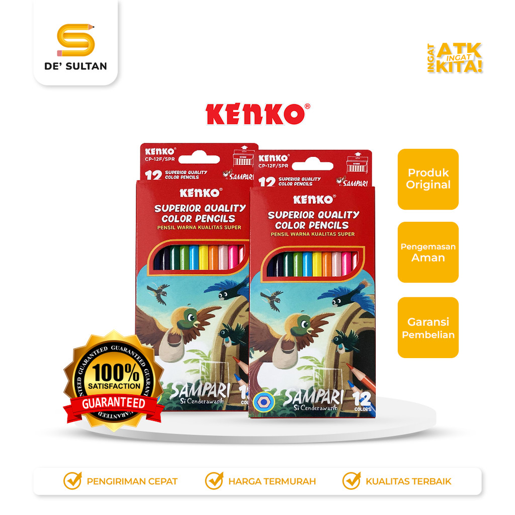 

KENKO PENSIL WARNA/ COLOR PENCIL CP-12F-SPR SAMPARI (1SET)