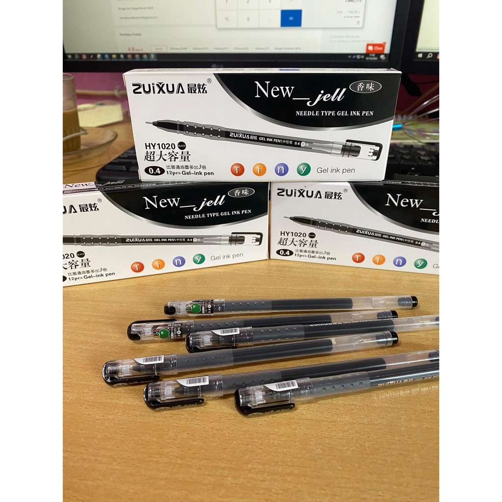 

[OR] Bulpen 12 pcs Gel Hitam New Gel Pulpen Zuixua Ink Pen Bolpoin Tinta Hitam Bulpoin Murah