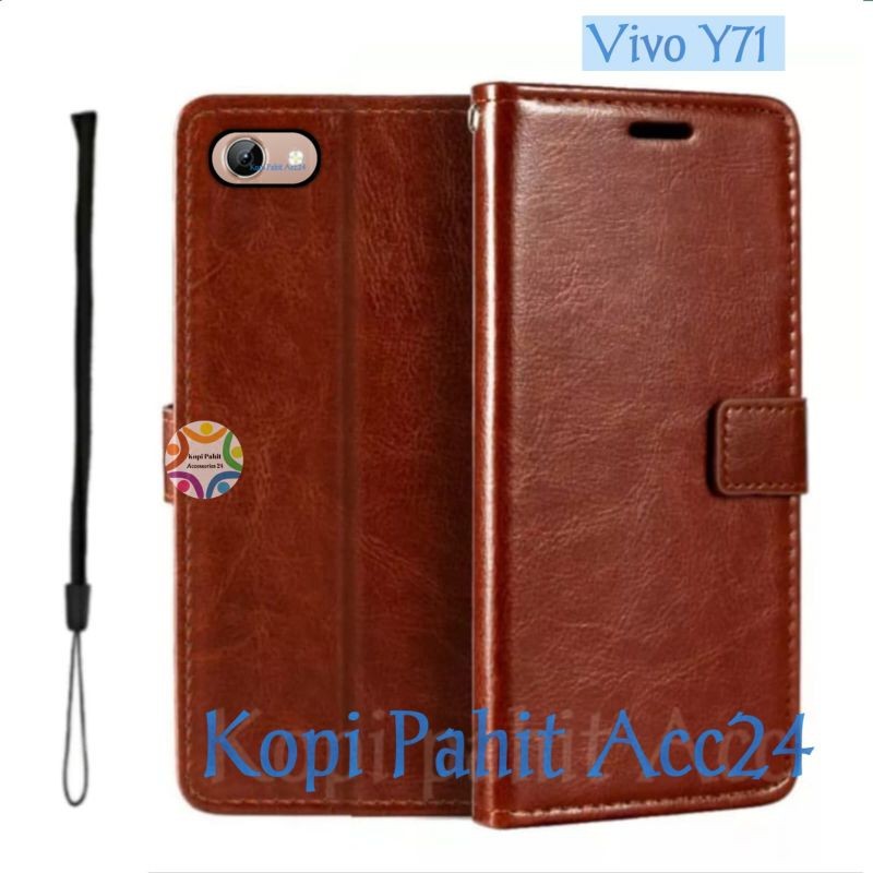Case Untuk Hp Vivo Y71 Vivo 1724 1801i Flip Cover Wallet Sarung Hp Casing Dompet Flip Magnet