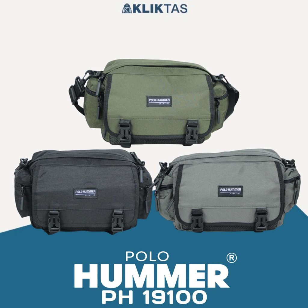 Tas Selempang Pria Besar Polo Hummer Sling Bag Import Nilon 19100