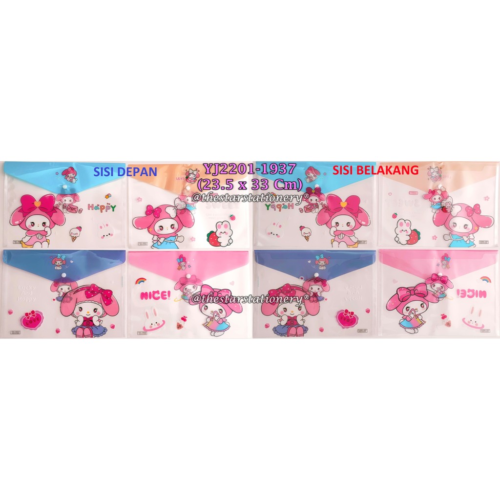 

(1 Biji) Map Kancing Sanrio YJ2201-1937 / Map Kancing GXIMP F4 23.5*33 Cm / Document Bag Sanrio
