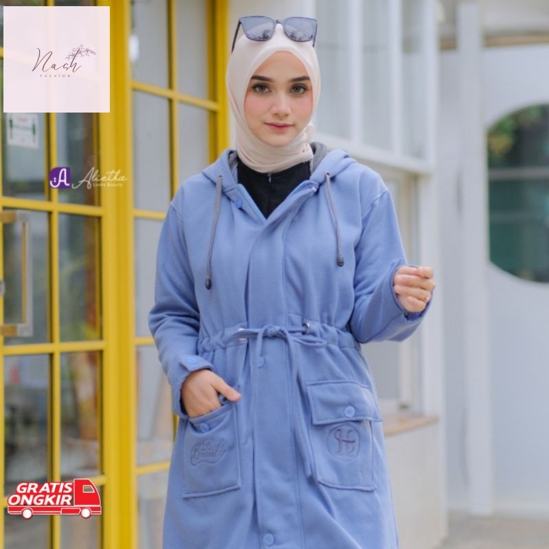 Jaket Korea / Jacket Outer Hijab by Alietha | Jaket Hijab Panjang Wanita Muslimah | Jaket Tebal Nyam