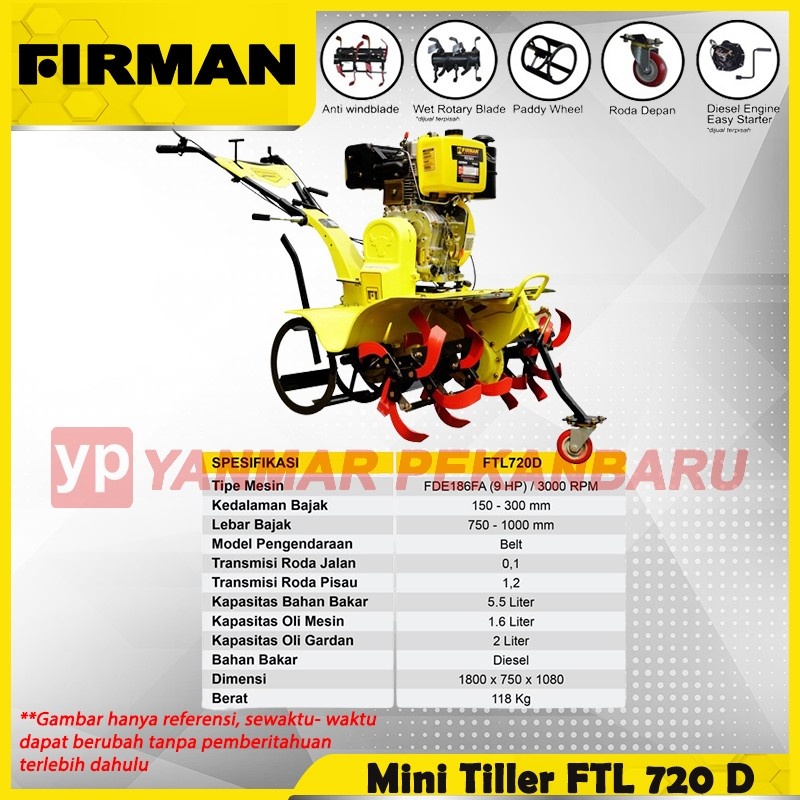 Mesin Traktor Bajak Tanah / Tractor FIRMAN FTL 720 D