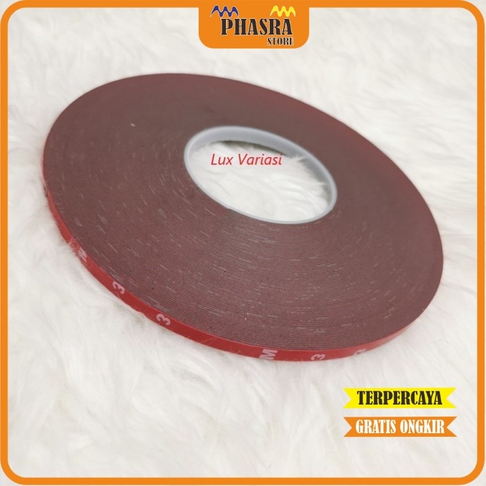 

(LVT) Double Tape Lem Bolak Balik Merah Mobil 0,8 mm X 33 meter
