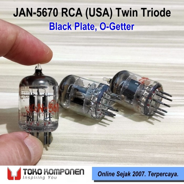 JAN-5670 RCA USA Black Plate Preamp Tube Tabung 5670 2C51 396A CV4013