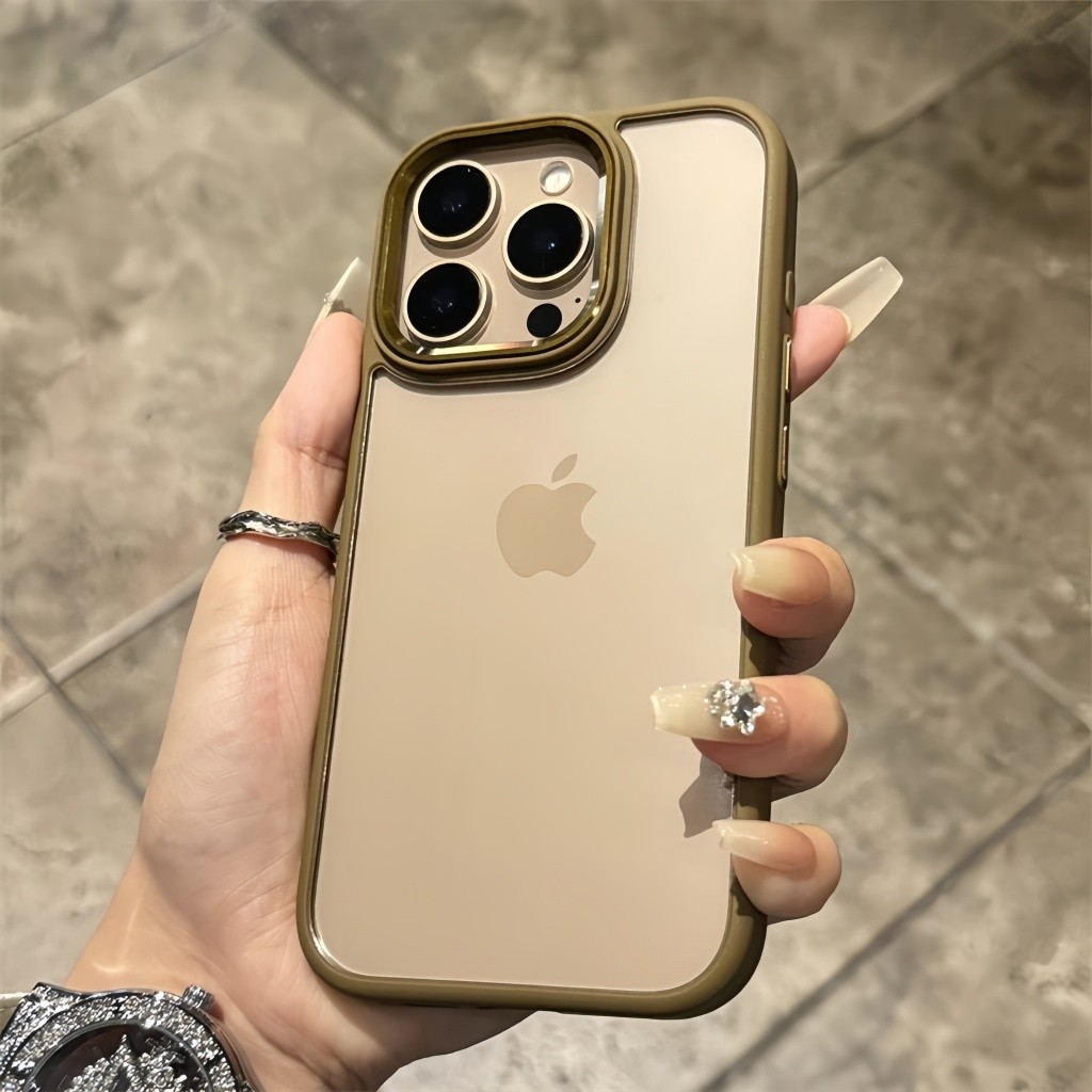 Desert titanium Casing Bumper Armor Lensa Metal Transparan Shockproof Case Untuk iPhone 16 15 14 13 