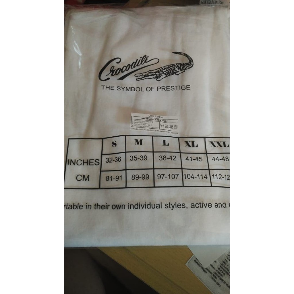 Terlaris ✨ -Kaos dalam Crocodile | kaos oblong pria Putih | O neck V neck - Putih, S - V neck 817