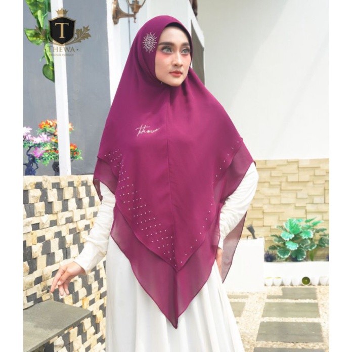 Thewa // khimar casandra ori thewa // khimar payet ceruty babydoll premium // jilbab instan payet //