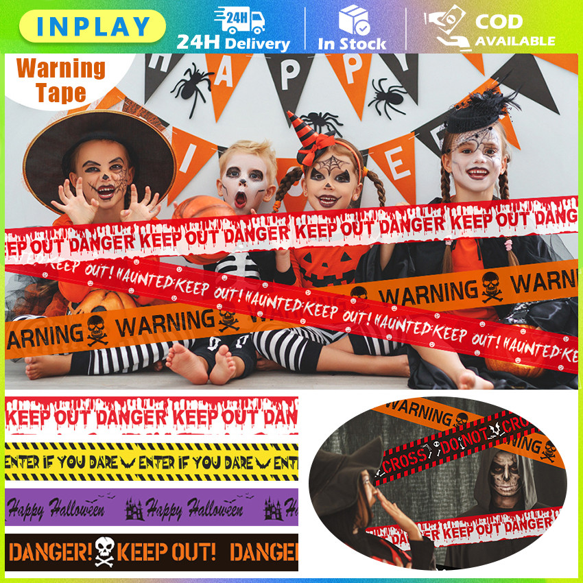 

Pita Pembatas Halloween 6m / 9m - Garis Polisi Warning Tape, Dekorasi Peringatan untuk Prank & Hiasan