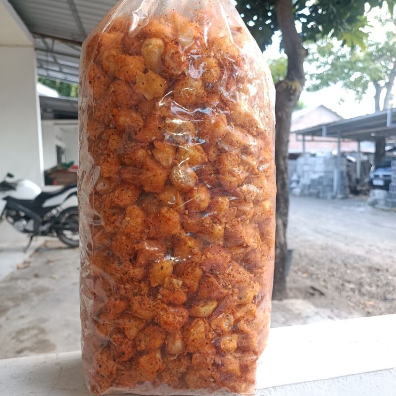 

Siomay kering 500 Gram Pedas Daun jeruk cemilan kering renyah